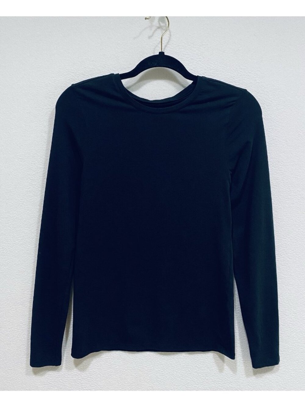 Pact Top Womens Medium Black Luxe Organic Cotton Stretch Layering Minimalist